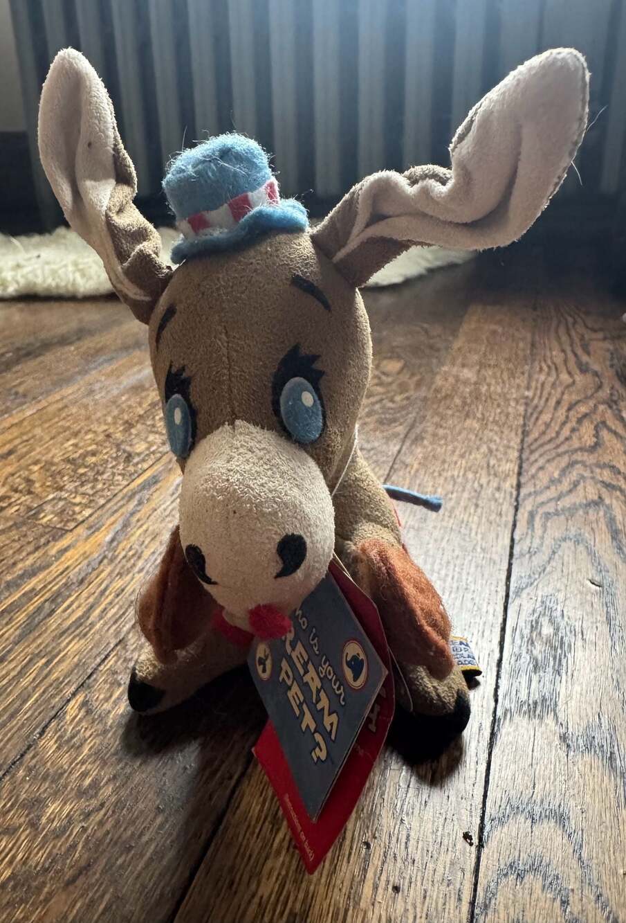 VINTAGE Demo Donkey Dakin Dream Pets Political Doll Plush Stuffed Animal Voting